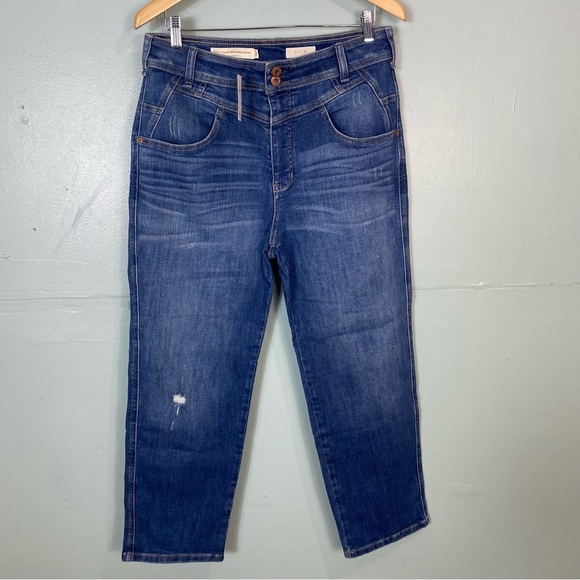 Anthropologie Pilcro Straight Cropped Denim Blue Jeans‎ Sz 31 - Picture 1 of 3